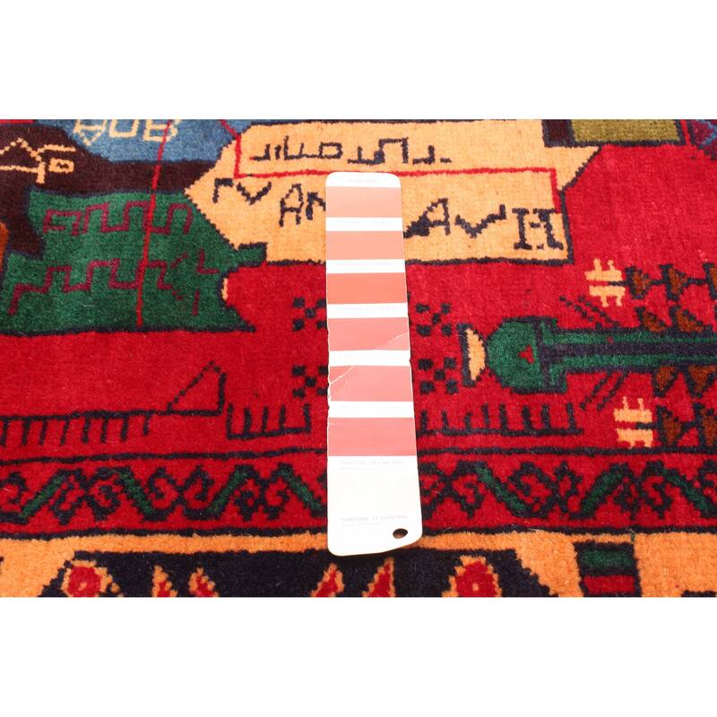 ECARPETGALLERY Hand-knotted Teimani Red Wool Rug - 3'4 x 6'1