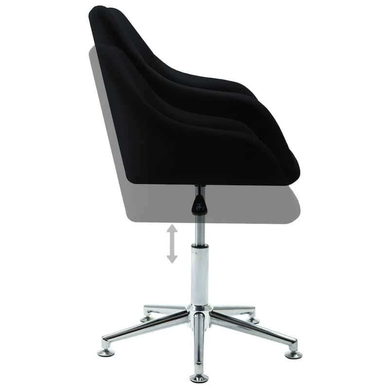 vidaXL Dining Chair 360 Degrees Swivel Accent Desk Chair with Arms Fabric - 21.7" x 20.9" x (30.7"-36.2")