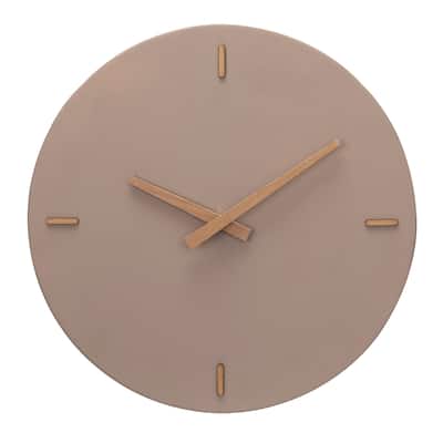 Stoneware and Wood Wall Clock - 12.0"L x 12.0"W x 1.4"H