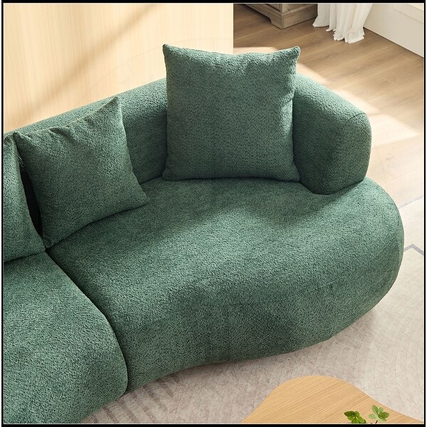 102.36 inch 4-Seat Sofa Boucle Fabric Sectional Curved Sofa Couch