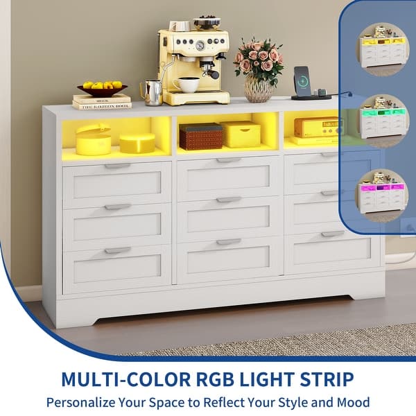modern fluted dresser Garvee Fluted Dresser 56 Inch 6 Drawers Curved Profile Natural Oak Wooden Organizer for Bedroom Living Hallway