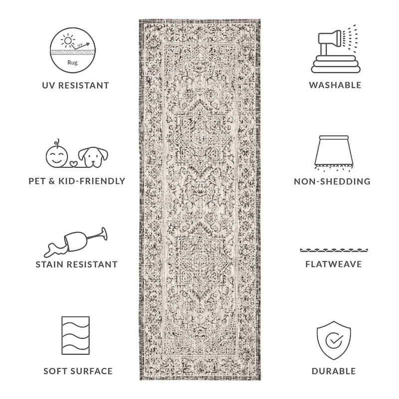 SAFAVIEH Courtyard Guylaine Indoor/ Outdoor Waterproof Patio Backyard Rug