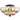 Roscana Modern Black Metal with Scalloped Glass Shade Semi Flush Mount 3-Lights