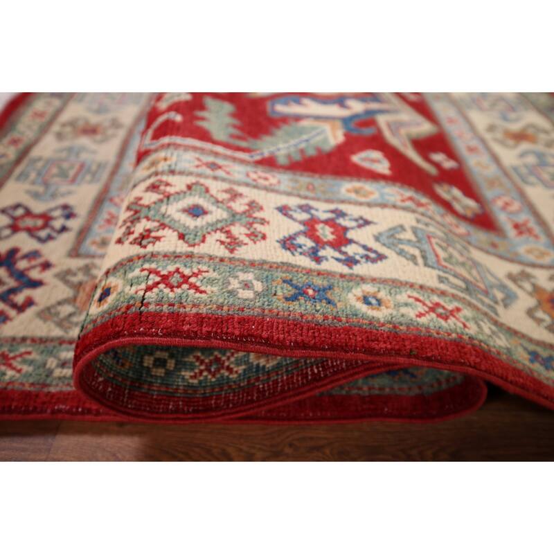 Oriental Red Kazak Accent Rug Hand-Knotted Wool Carpet - 3'0" x 5'1"