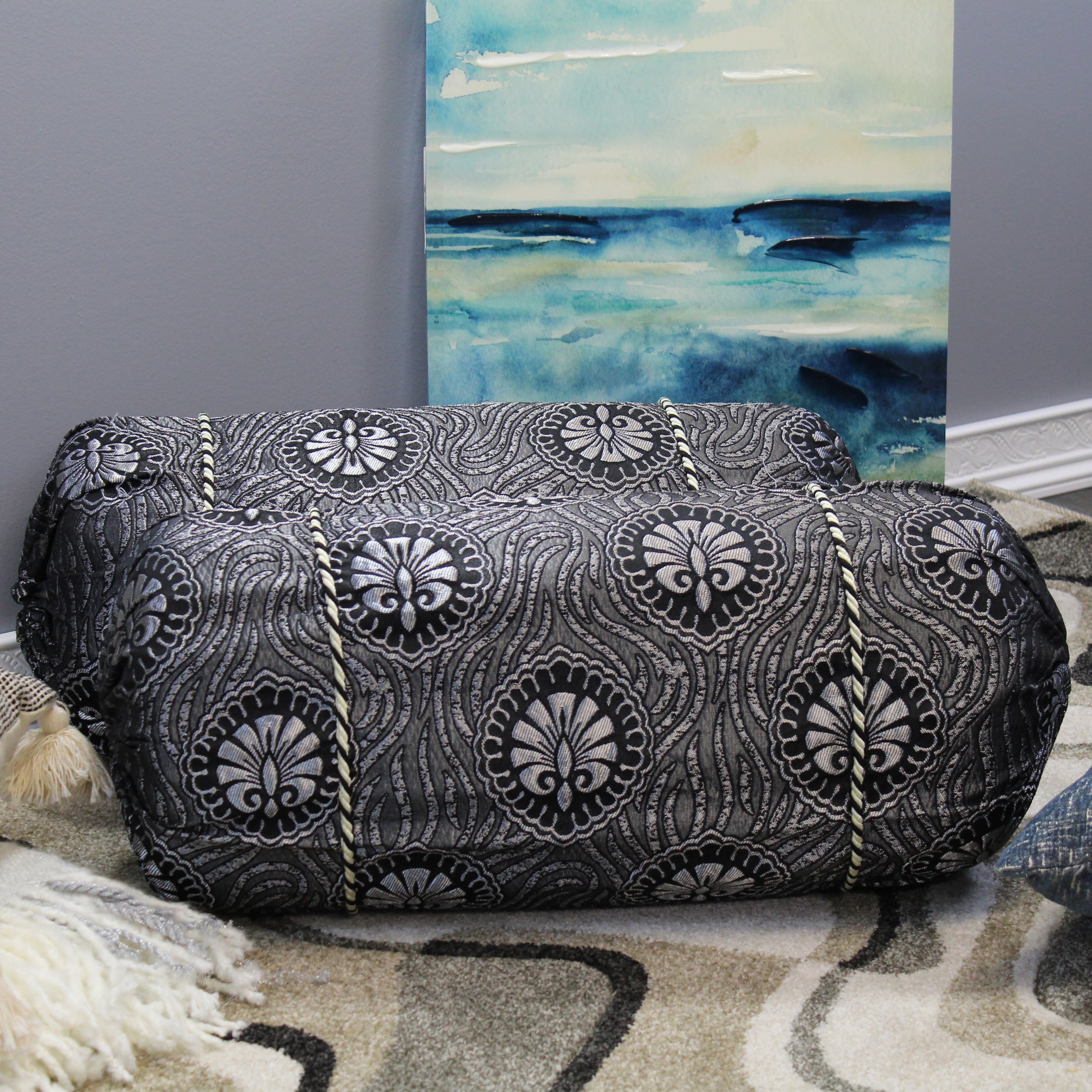Silver bolster online cushion