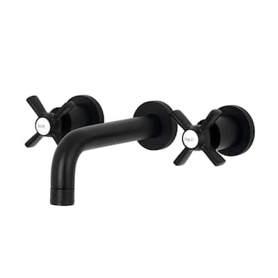 Kingston Brass Millennium Two-Handle 3-Hole Wall Mount Bathroom Faucet