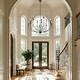 preview thumbnail 3 of 13, LALUZ Modern Transitional 2-Tier 12-Light Black Wheel Chandelier for Large Living Dining Room Entryway - Dia. 48.8" x H 31.5"