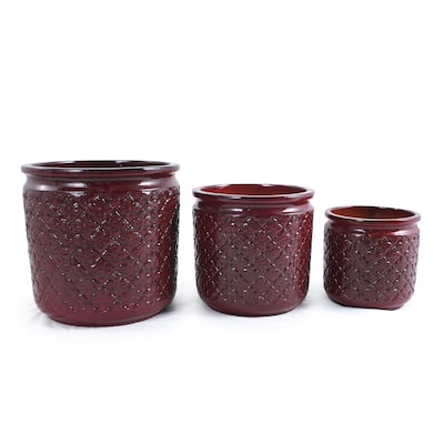 3-Piece Premium Ceramic Planter Set