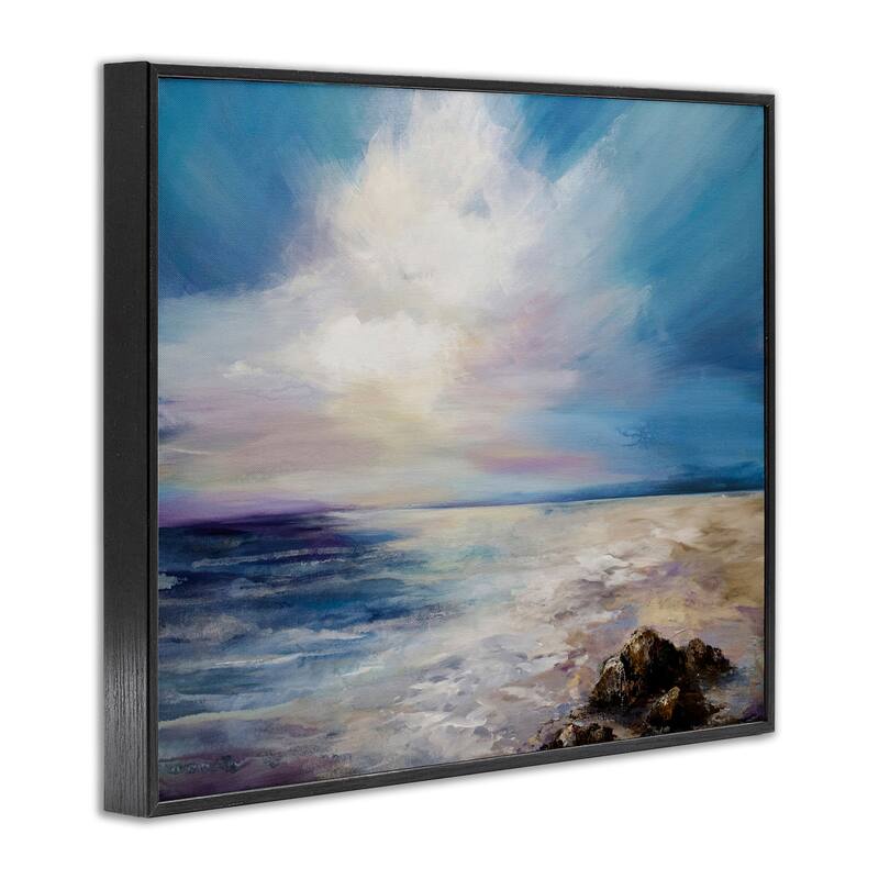 Stupell Serene Clouds over Beach Framed Giclee Art Design By Karen Hale