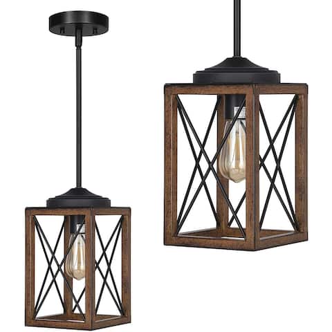 Rustic frame net pendant light fixture Farmhouse adjustable hanging light for Slop Ceiling