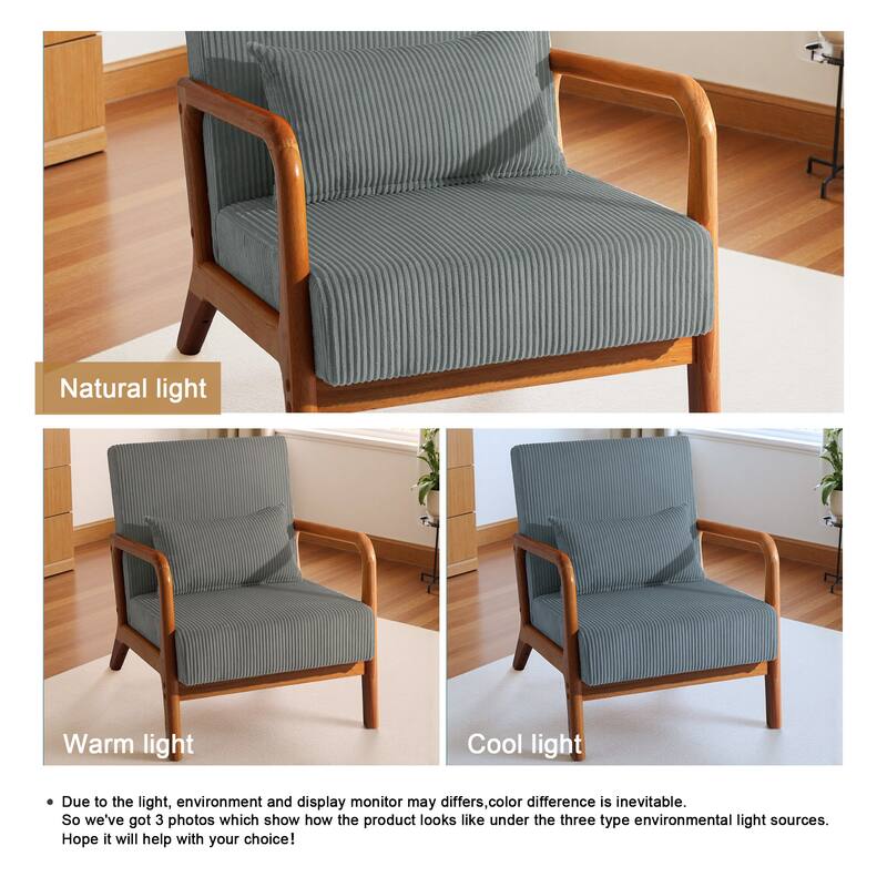Mid-Century Upholstered Accent Chair with Wood Frame