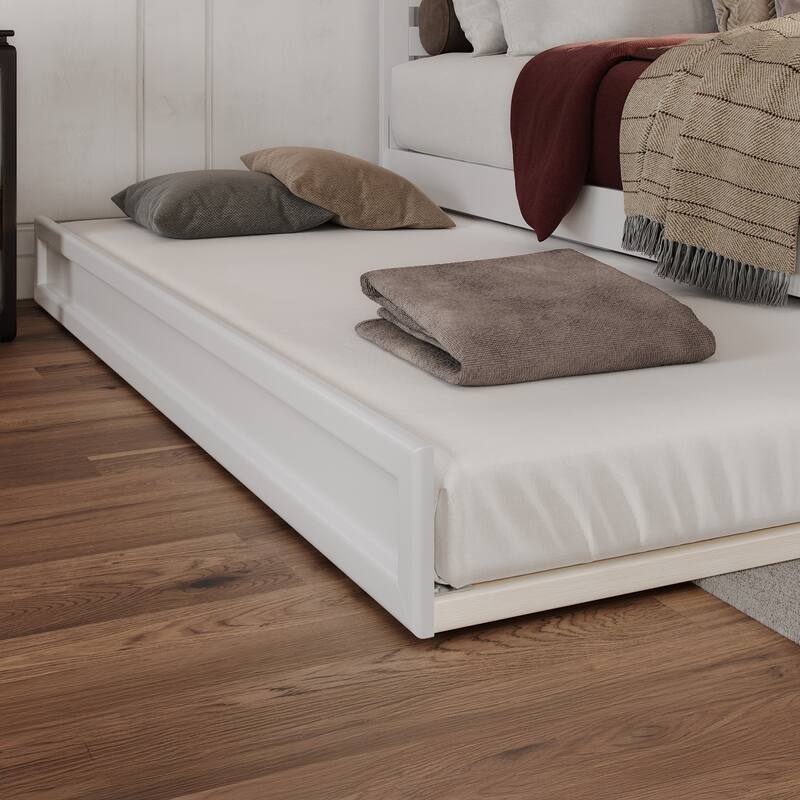 Lucia Platform Bed with Panel Footboard and Twin XL Trundle