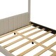preview thumbnail 7 of 8, Full Size Velvet House Bed Wood Bed, Beige