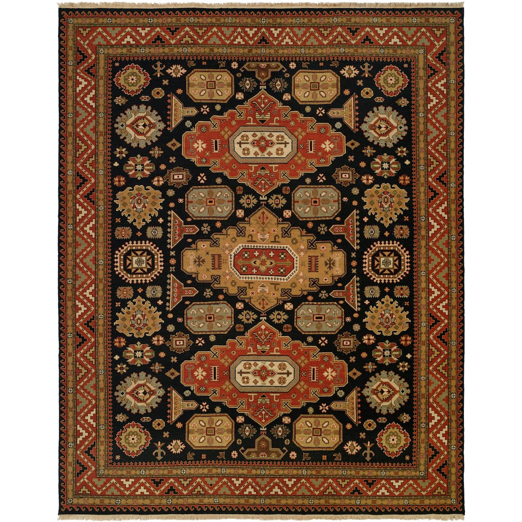 Traditional Multi-Colored Flatweave Wool Area Rug