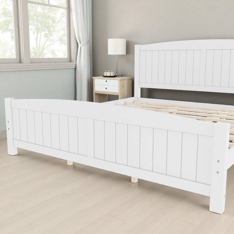 Solid Wood Platform Bed Frame with Support Slats, Strong Structure, No Box Spring Needed Modern Bedroom Furniture
