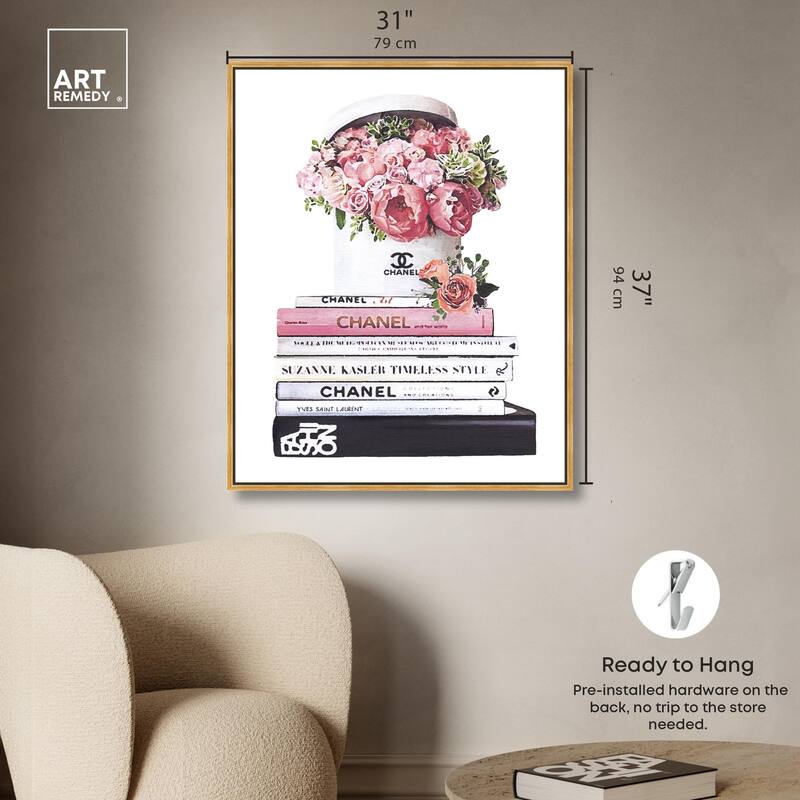 Doll Memories - Roses upon Books Canvas by Art Remedy