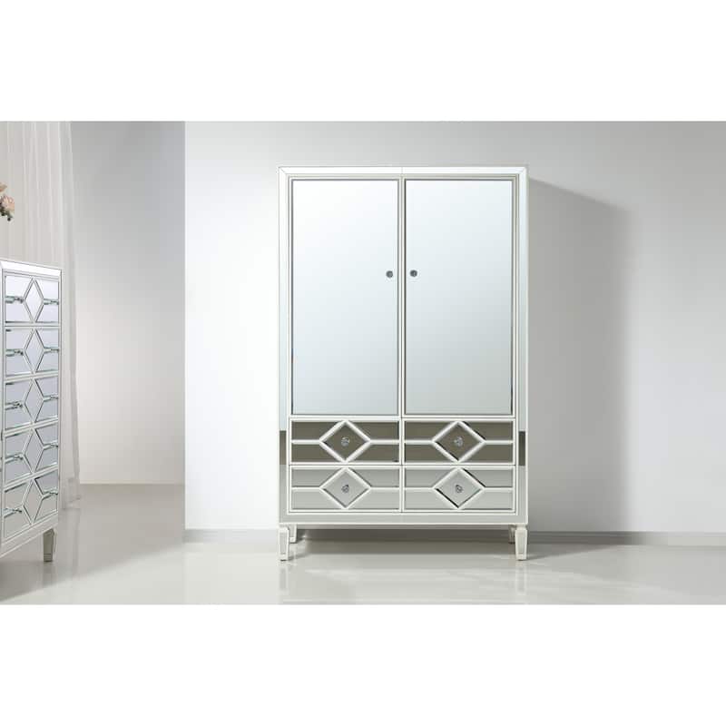 Mirrored Armoire with Drawers