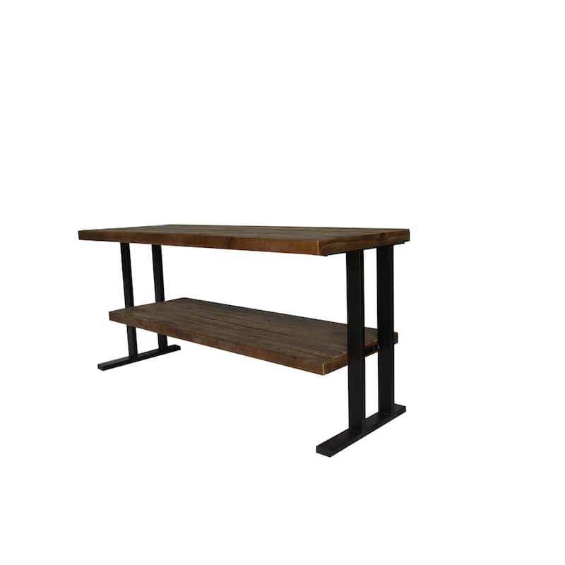 Media Console Table with one shelf to your Home decor, Natural Reclaimed wood - Wood - Natural
