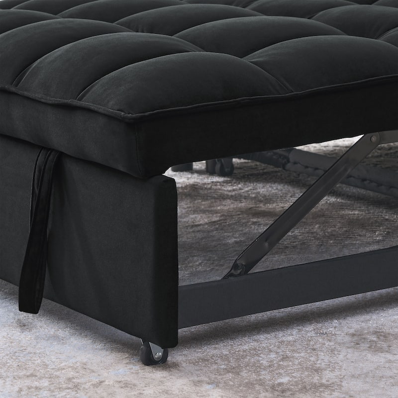 53.94Inch Convertible Sleeper Sofa with Two Side Pockets and 2 Pillows