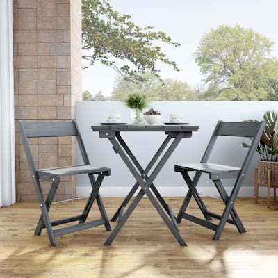 Seacrest Gray Three Piece Square Table Set