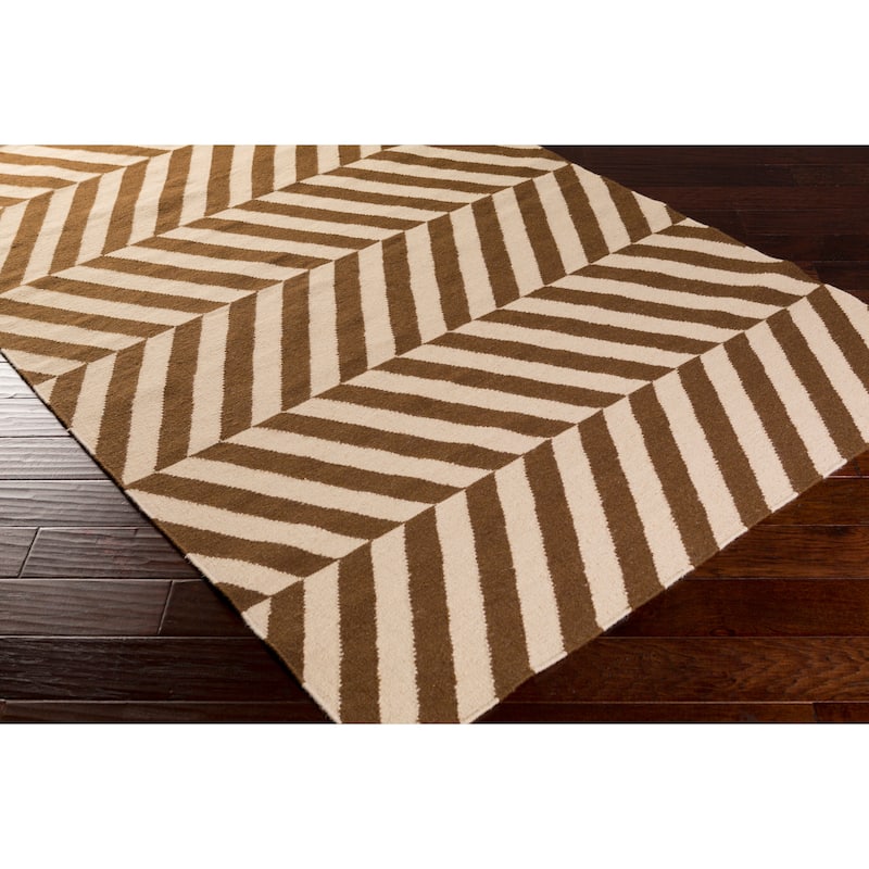 Flatweave Lugano Striped Wool Area Rug