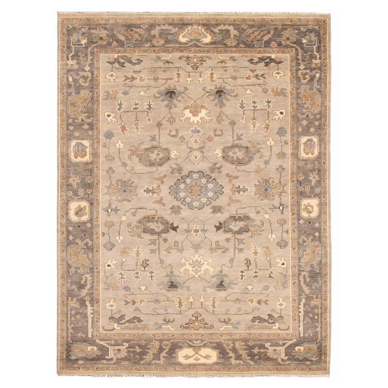 ECARPETGALLERY Hand-knotted Jules Serapi Grey Wool Rug - 9'1 x 11'10 - Light Grey - 9'1 x 11'10