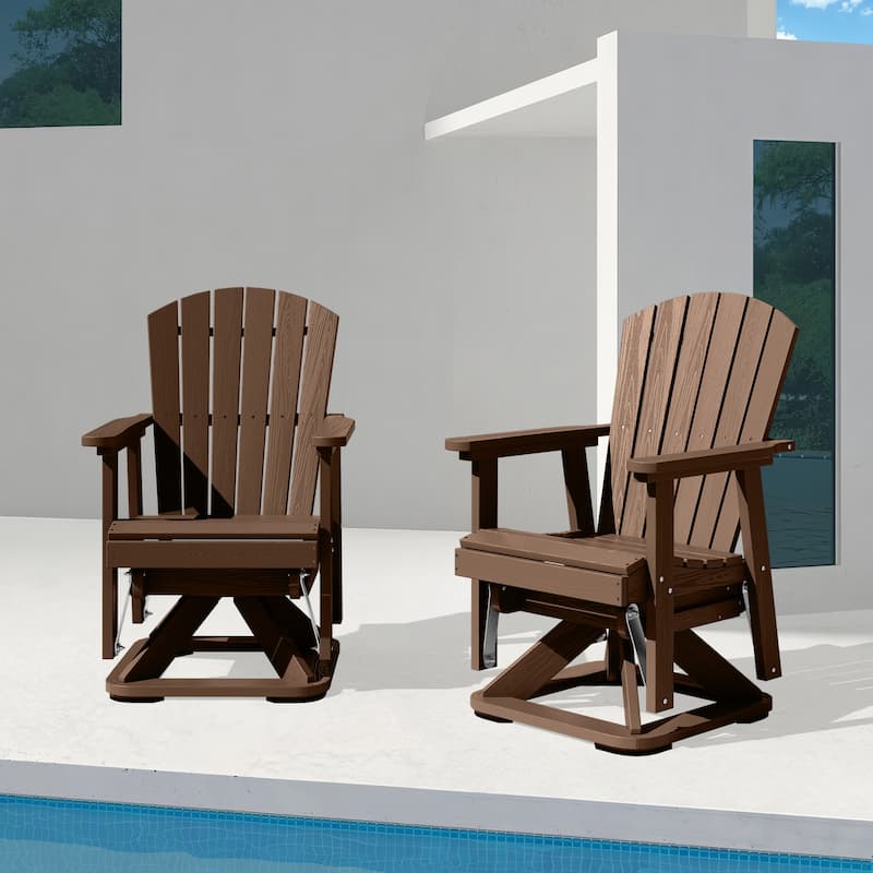 HDPE Adirondack Swivel Glider, Outdoor Patio Chair