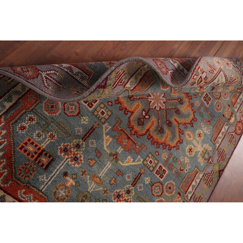 Geometric Kazak Indian Area Rug Hand-Knotted Wool Carpet - 4'0"x 5'9"