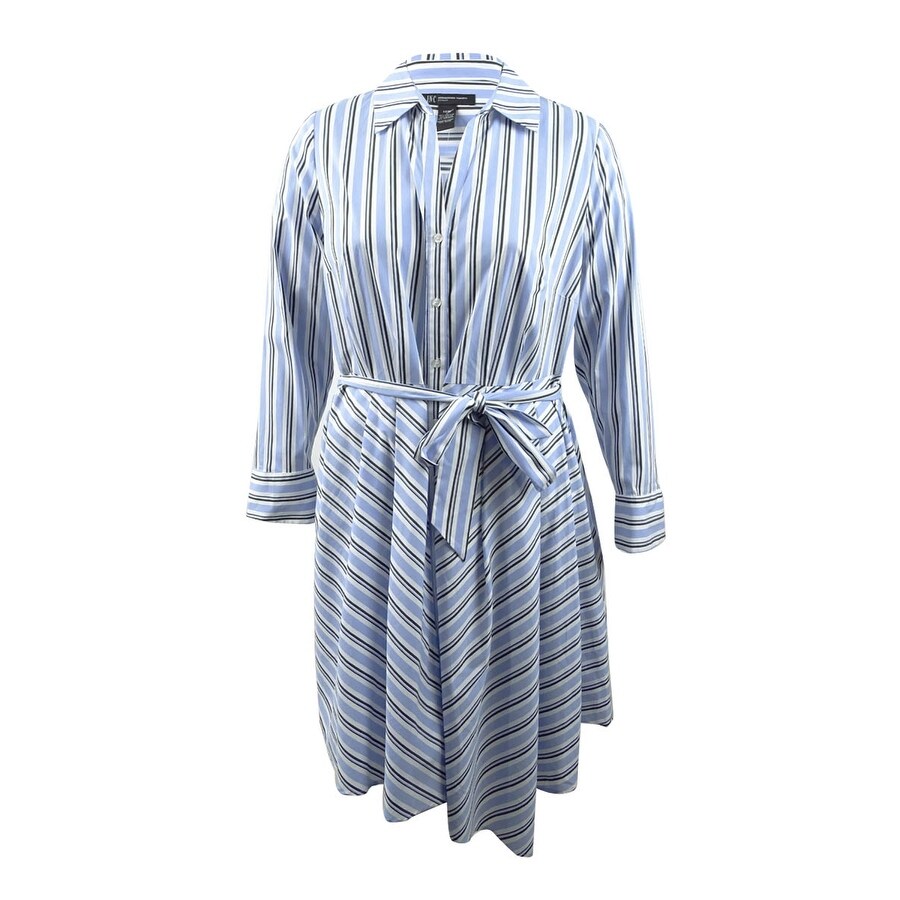 plus size blue shirt dress