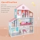 preview thumbnail 4 of 5, 3-Tier Toddler Doll House with Furniture Gift for Age 3+ - 28.34" x 9.25" x 34.25" (L x W x H)