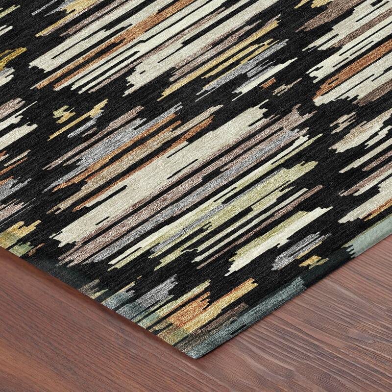 Machine Washable Indoor/ Outdoor Modern Trellis Chantille Rug