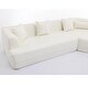 preview thumbnail 15 of 14, Creamy White Upholstered Sectional Sofa Modular 3 Seat Curved Sofa Couch - 3 Seater