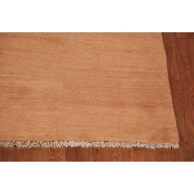 Modern Gabbeh Area Rug Handmade Oriental Solid Wool Carpet - 5'7" x 7'11"