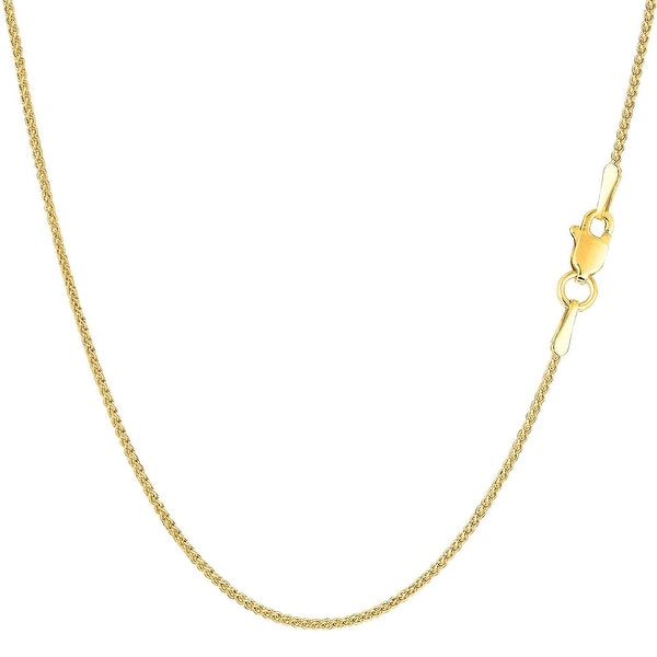 Mcs Jewelry Inc 14 KARAT YELLOW GOLD ROUND DIAMOND CUT WHEAT CHAIN NECKLACE (1.2MM)