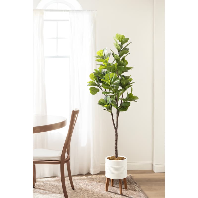 Kate and Laurel Fidmont Faux Fiddle Fig Tree