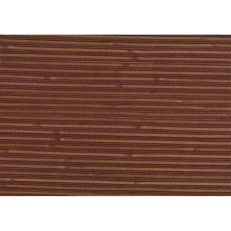 Kenneth James Shou Burgundy Grasscloth Wallpaper