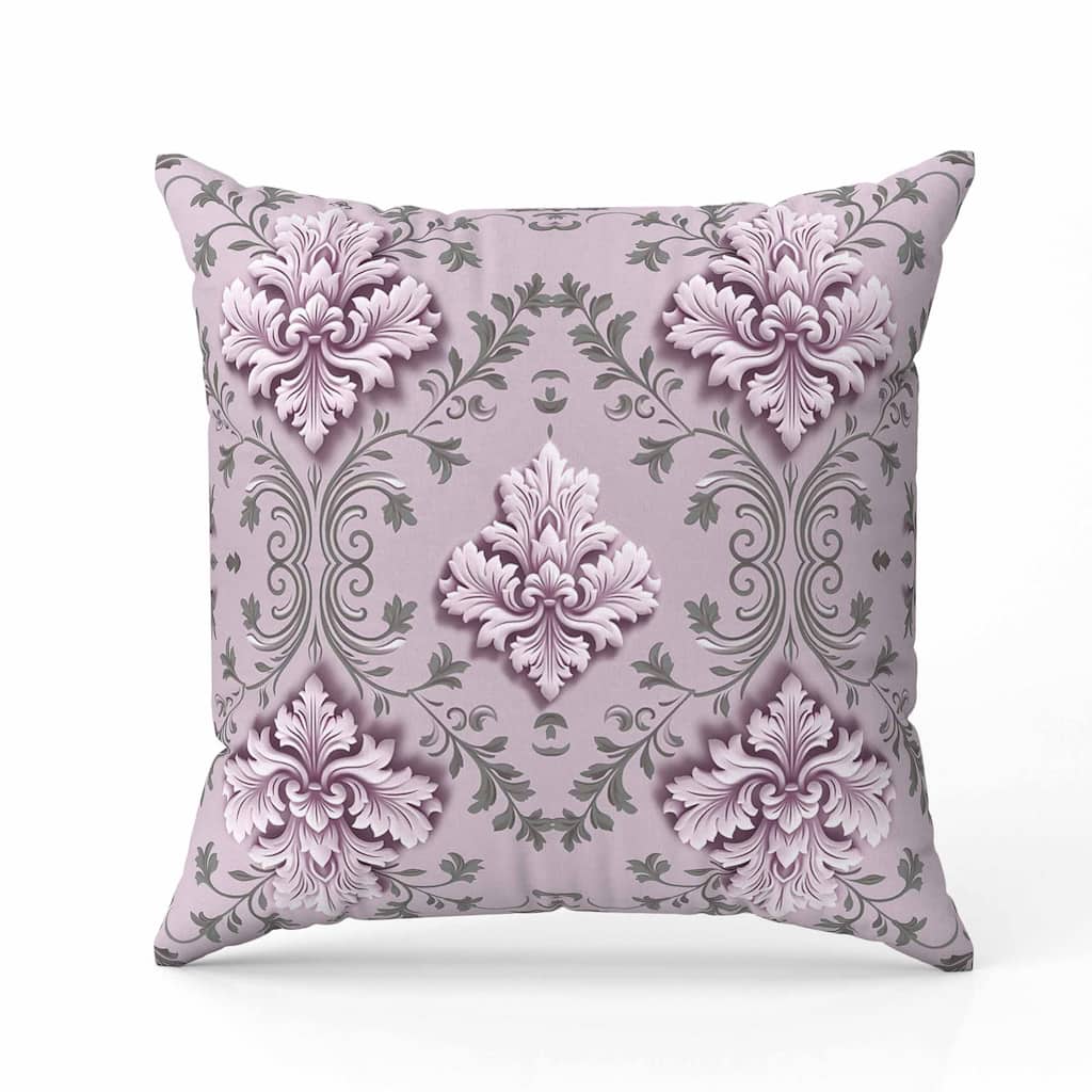 Art Deco Elegance Faux Suede Reversible Throw Pillow Pink and Grey