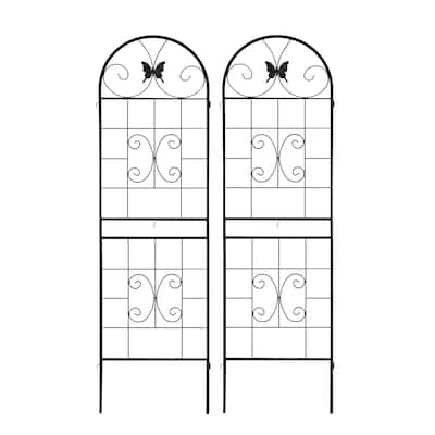 Metal Garden Trellis, 2 Pack Metal Trellis for Climbing Plants, Indoor/Outdoor Plant Trellis for Potted Plants House Plants
