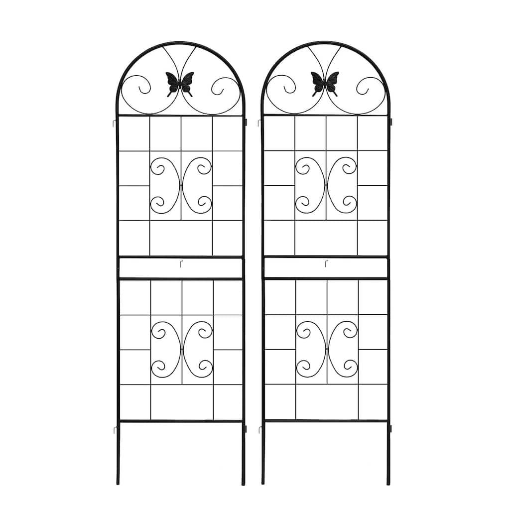 Metal Garden Trellis, 2 Pack Metal Trellis for Climbing Plants, Indoor/Outdoor Plant Trellis for Potted Plants House Plants