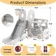 preview thumbnail 6 of 5, Beige Gray 4 in 1 Toddler Slide, Kid Slide for Toddlers Age 1-3, Indoor Outdoor Bus Themed Toddler Playset Toddler Playground