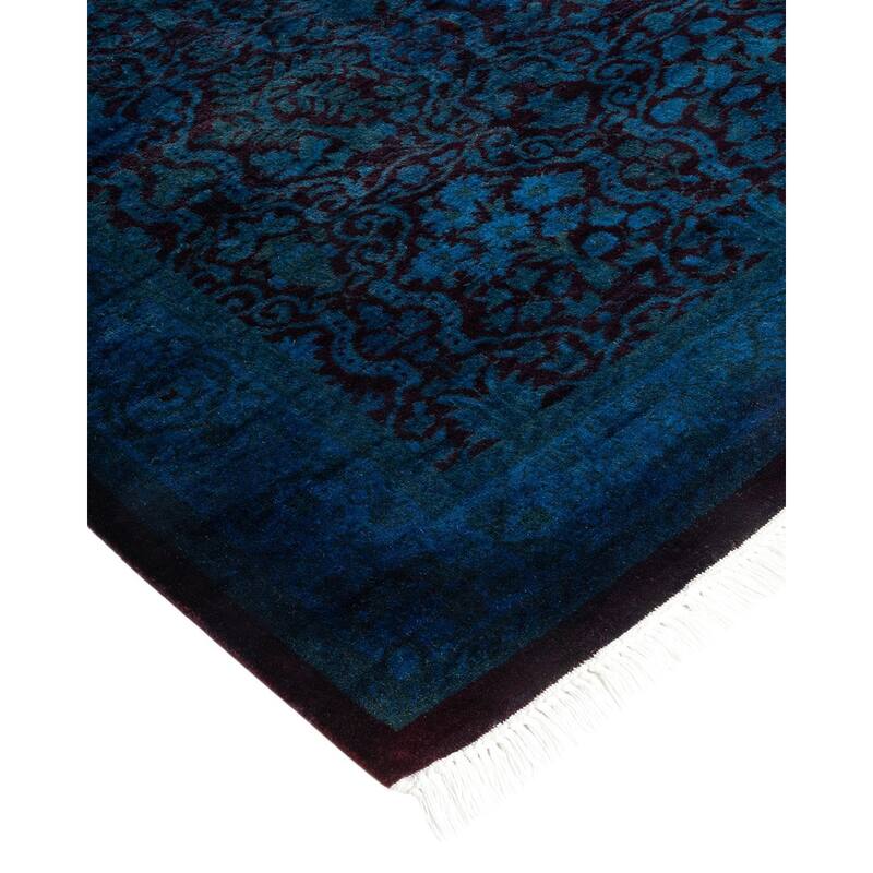 Fine Vibrance, One-of-a-Kind Hand-Knotted Area Rug - Blue, 2' 5" x 9' 10" - 2' 5" x 9' 10"