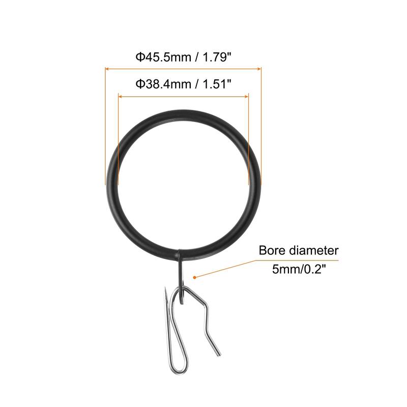 28pcs Metal Curtain Hook Rings with Pin-on Hooks
