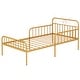 preview thumbnail 2 of 25, Twin Size Bed Frame with Headboard and Safety Side Guardrails-Black Gold