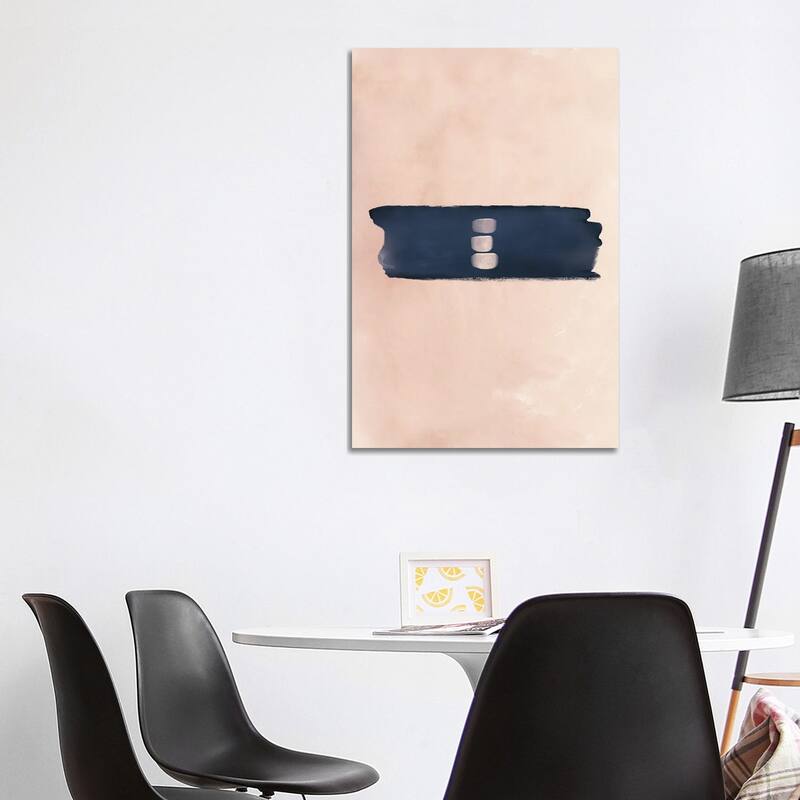 iCanvas "Abstract Study Blush & Navy Blue II" by Nordic Print Studio Canvas Print - 40x26x1.5