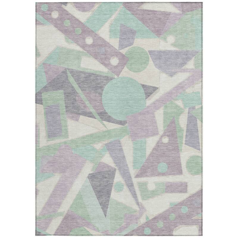 HomeRoots Geometric Modern Rectangle Outdoor Rug