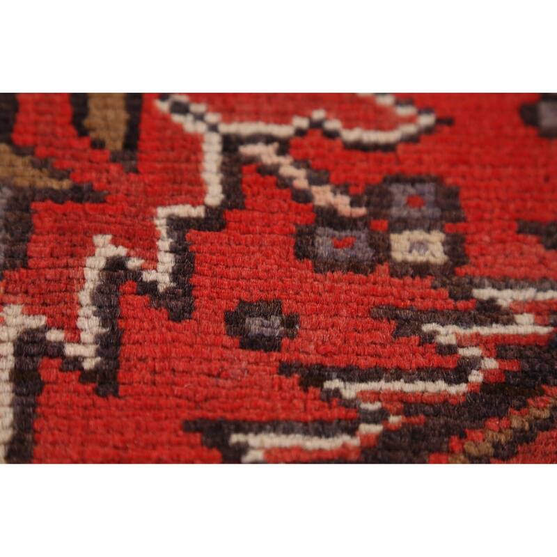 Hand Knotted Oriental 100% Wool Carpet Traditional Medallion Red Heriz Area Rug - 11' 0'' X 7' 9''