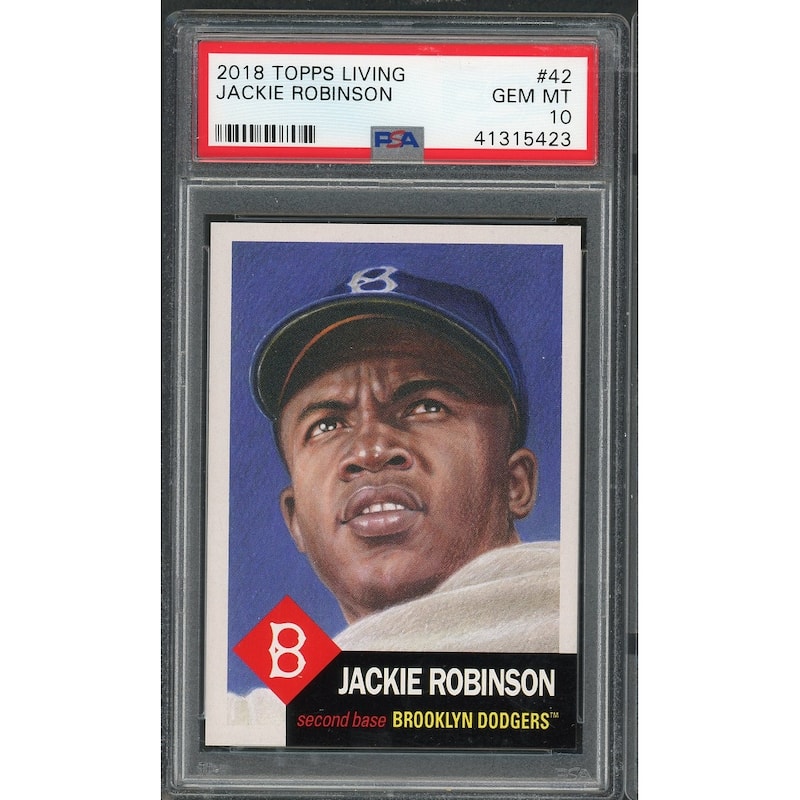 Jackie Robinson Brooklyn Dodgers 2018 Topps Living Baseball Card #42 Graded PSA 10 GEM MINT - 8'6" x 11'6"