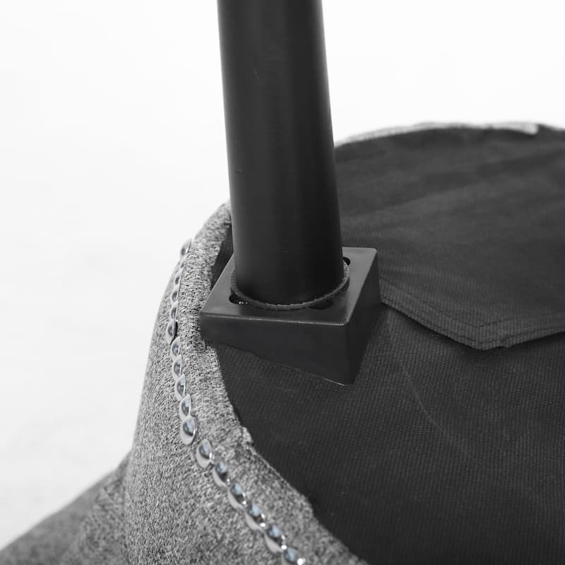 VEIKOUS Makeup Vanity Stool Chair with Low Back and Wood Legs-17.3" x 15.7" x 25.1"