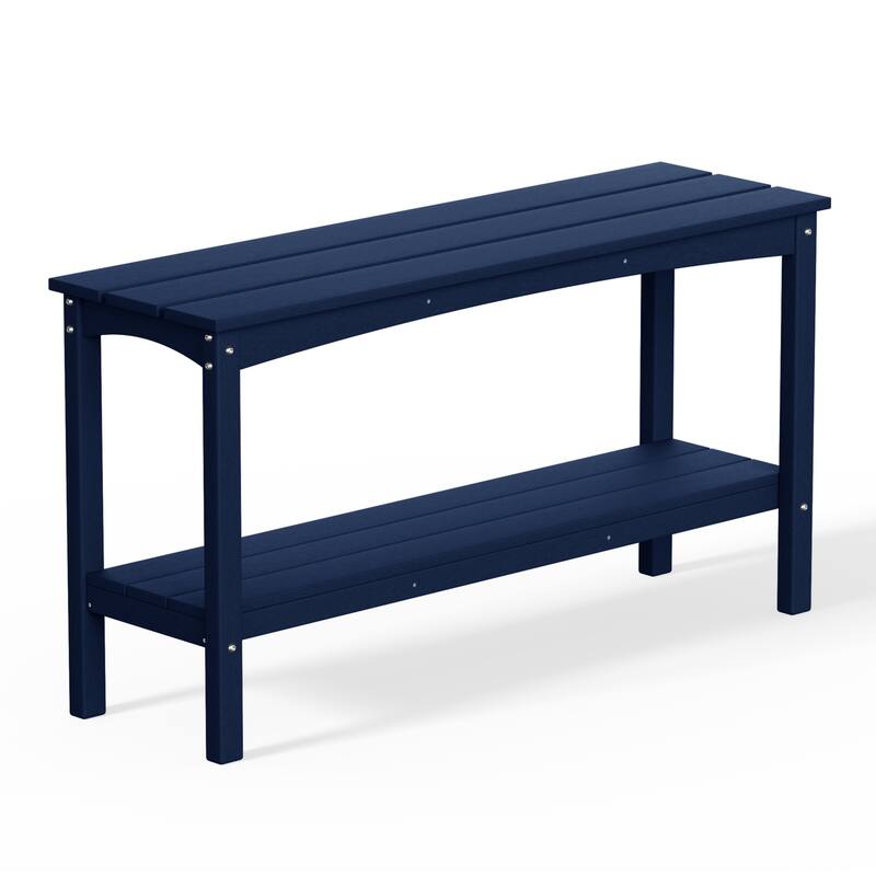 Laguna Hdpe All Weather Outdoor Patio Two Shelf Table