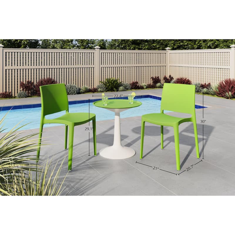Sprout Table and Milan Chairs 3-Piece Outdoor Lounge Set
